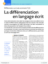 Différencier, oui mais comment ? (3) La différenciation en langage écrit