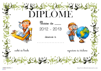 Diplômes scolaires en couleur