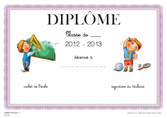 Diplômes scolaires en couleur