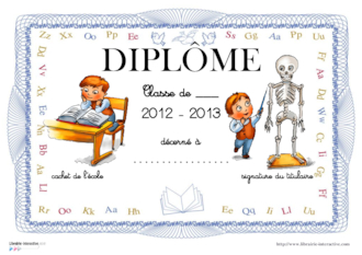 Diplômes scolaires en couleur