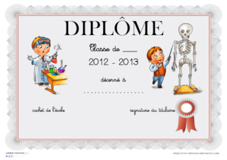 Diplômes scolaires en couleur