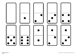 Dominos des chiffres de 1 à 6
