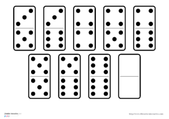 Dominos des chiffres de 1 à 6
