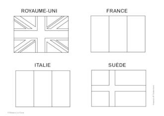 Drapeaux à colorier
