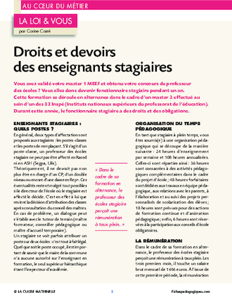 Droits et devoirs des enseignants stagiaires