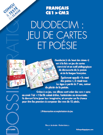 Duodécim : jeu de cartes et poésie