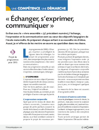 Echanger, s'exprimer, communiquer