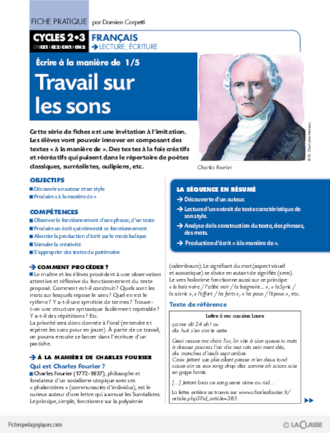 Ecrire à la manière de (1) / Travail sur les sons