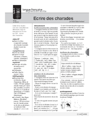 Ecrire des charades