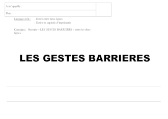 Ecriture - Gestes barrières