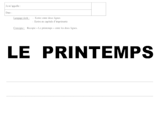 Ecriture graphisme - PRINTEMPS