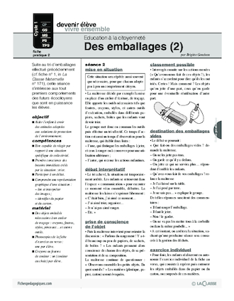 Education à la citoyenneté (2) / Des emballages (2)