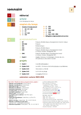 Emplois du temps, programmations et Projets Cycles 2 & 3 2022