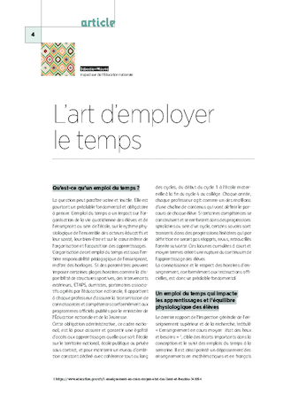 Emplois du temps, programmations et Projets Cycles 2 & 3 2022