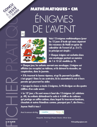 Enigmes mathématiques de l'avent