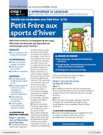 Enrichir son vocabulaire avec Petit Frère (5) / Petit Frère aux sports d'hiver