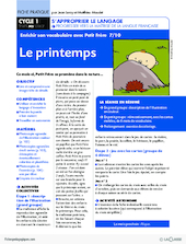 Enrichir son vocabulaire avec Petit Frère (7) / Le printemps