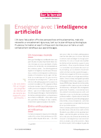 Enseigner avec l'intelligence artificielle