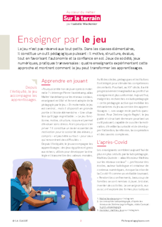 Enseigner par le jeu