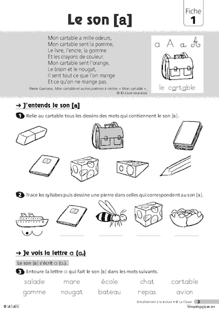 Entraînement à la lecture 1/4