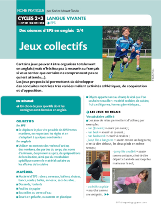 Eps En Anglais Jeux Collectifs Fichespedagogiques Com