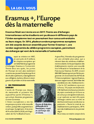 Erasmus +, l’Europe dès la maternelle