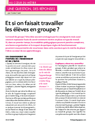 Et si on faisait travailler les élèves en groupe ?