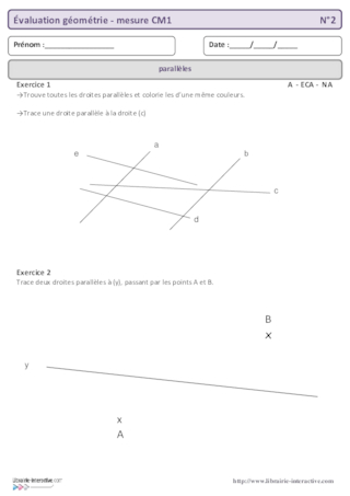 Évaluation géométrie et mesure CM1