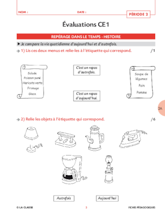 Evaluations CE1 période 2