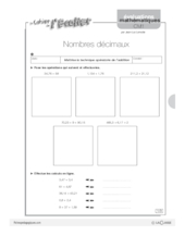 Evaluations mathématiques Cycle 3 (4) / Les nombres décimaux