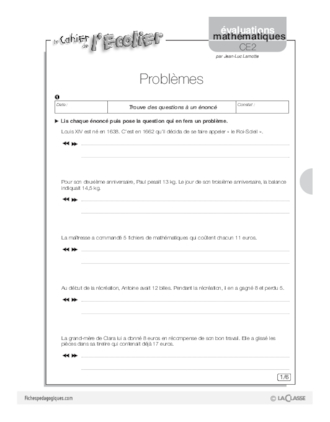 Evaluations mathématiques Cycle 3 (5) / Problèmes