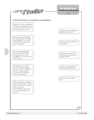 Evaluations mathématiques Cycle 3 (5) / Problèmes