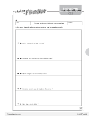 Evaluations mathématiques Cycle 3 (5) / Problèmes