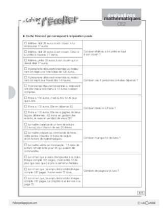 Evaluations mathématiques Cycle 3 (5) / Problèmes