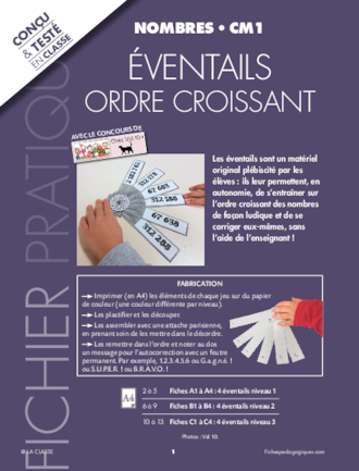 Éventails ordre croissant CM1