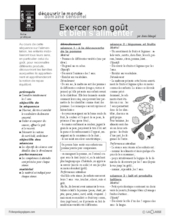 Exercer son goût et bien s'alimenter