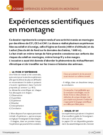 Expériences scientifiques en montagne (dossier)