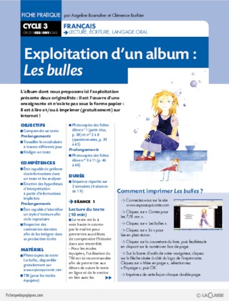 Exploitation d'un album : Les bulles