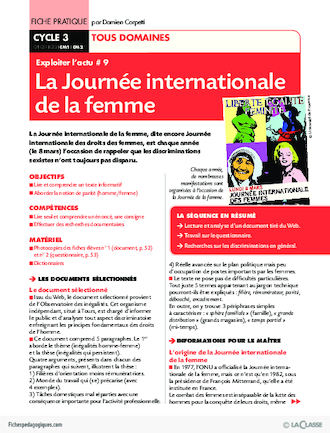 Exploiter l'actu / La journée internationale de la femme