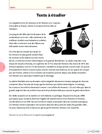 Exploiter l'actu / La journée internationale de la femme