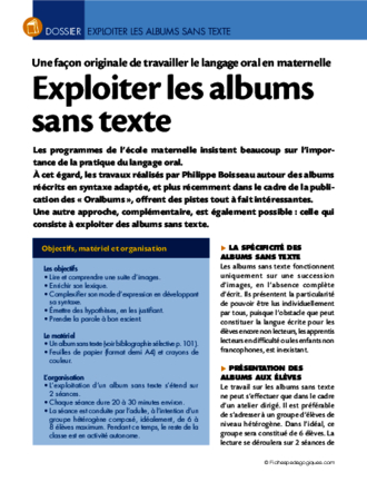 Exploiter les albums sans texte (dossier)