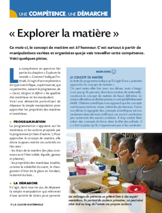 Explorer la matière