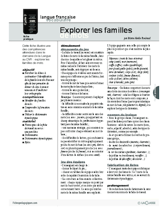 Explorer les familles de mots