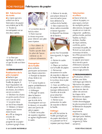 Fabriquons et utilisons du papier