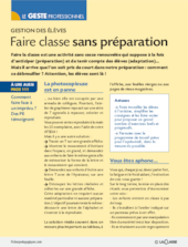 Faire classe sans préparation