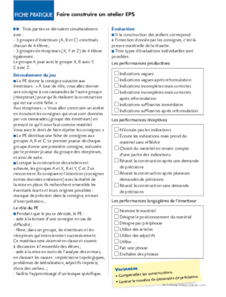 Faire construire un atelier EPS