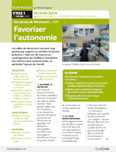 Favoriser l'autonomie. Montessori 1/7