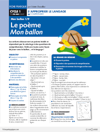 Fichier d'activités : mon ballon