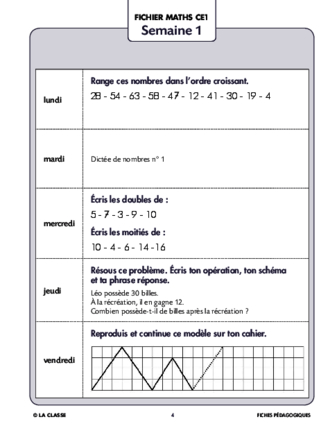 Fichier maths CE1