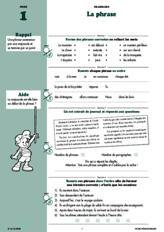 Français CE2 Grammaire ~ Cahiers malins